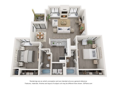 Isle Floor Plan at Desert Vistas Apartments, Las Vegas, Nevada, 89142